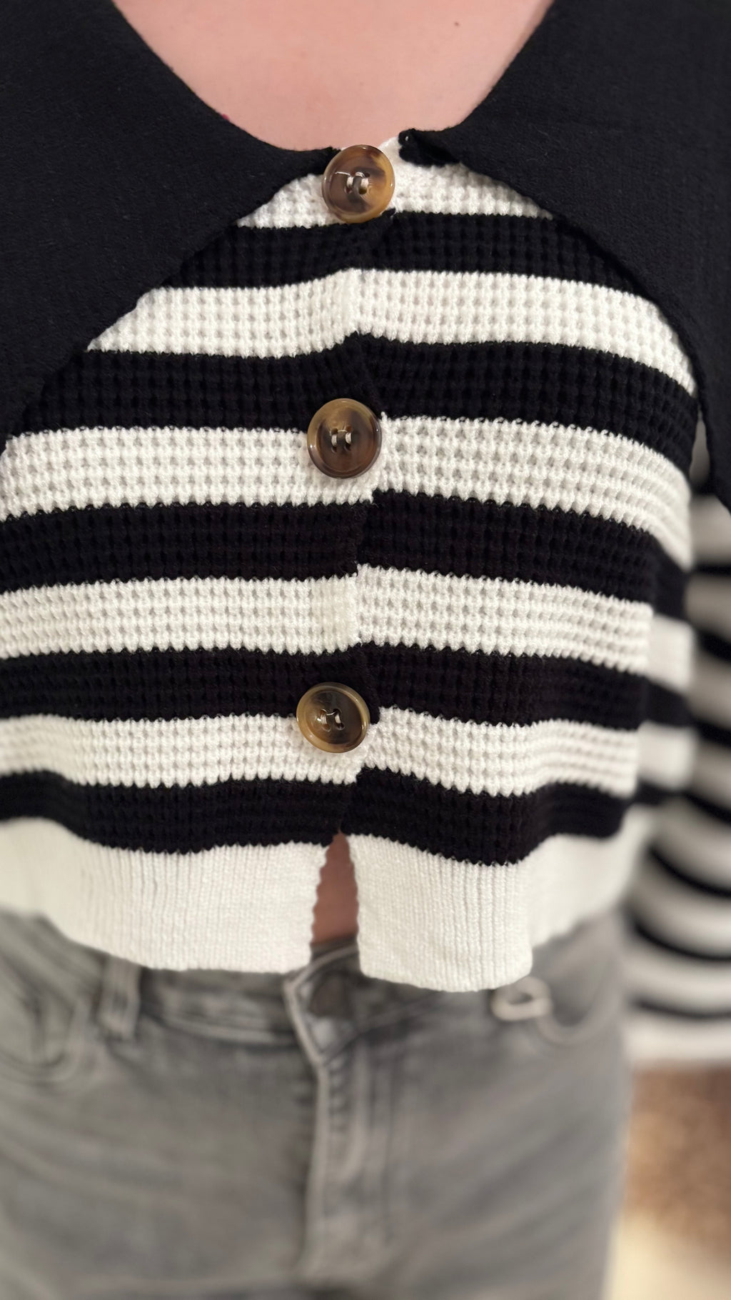 Pull rayé en maille à gros col