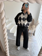 Ensemble veste motif losange