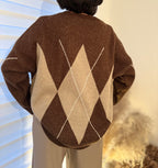 Pull oversize à losanges