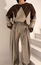 Pull oversize à losanges