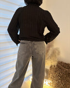 Chemise col orné de perles et strass