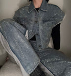 Ensemble bimatiere strass