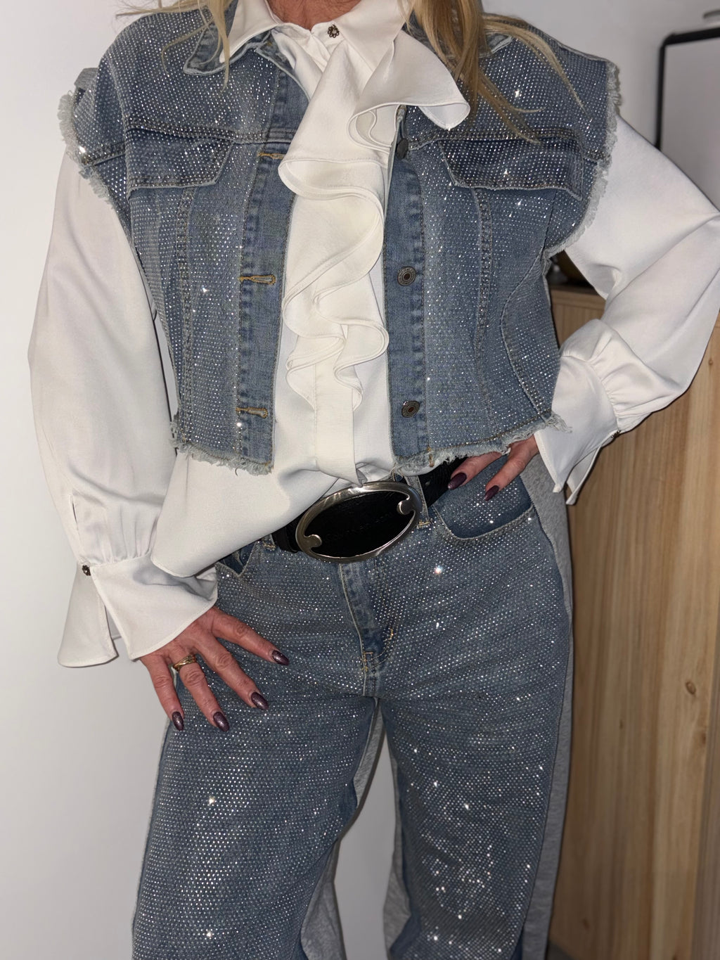 Ensemble bimatiere strass