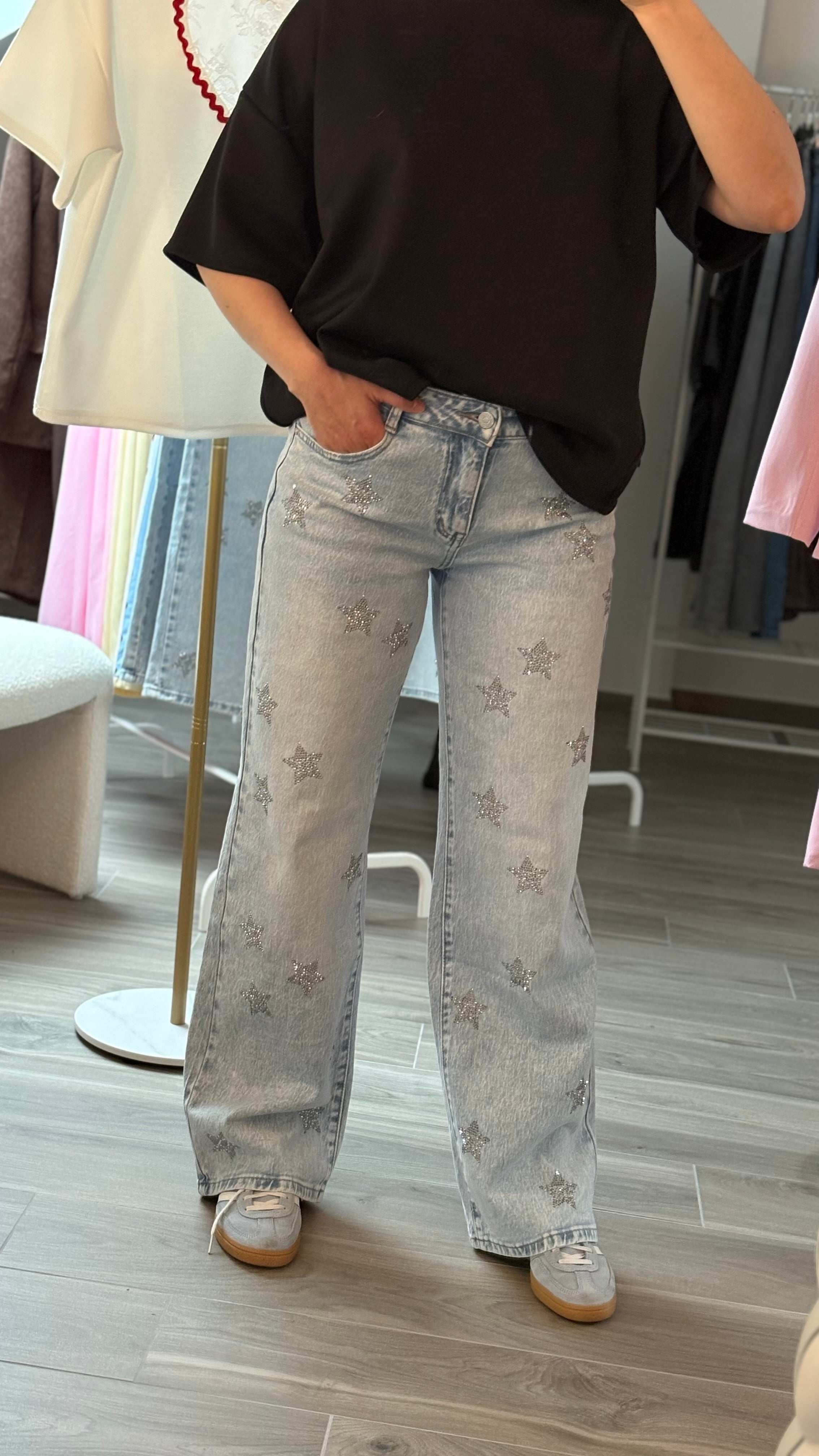 Jeans étoile strass